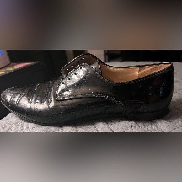 Prada Women’s Black Leather Oxford Dress Shoes Size 37.5 / 7.5 - Picture 8 of 13